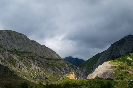 Beautiful landscape in Galicia mountain villageの写真素材