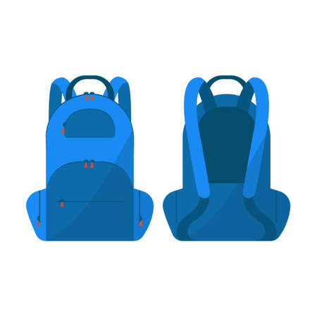 Blue backpack vector illustration isolated on a white backgroundのイラスト素材