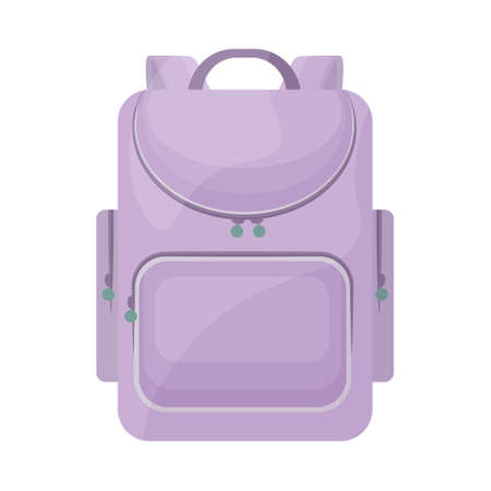 Hiking backpack. A convenient school bag. A bag for traveling and walking in nature. Vector illustration isolated on a white background.のイラスト素材