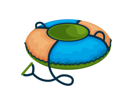 Snow tube. Tubing for skiing in the snow. Inflatable tubing for skiing down the mountain. Children s sports equipment. Vector illustration isolated on a white backgroundのイラスト素材