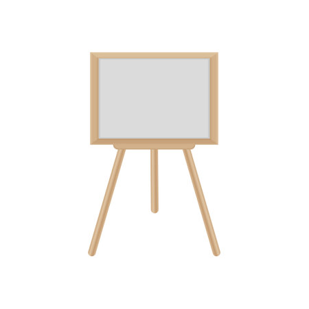A drawing board. Wooden easel on legs. An accessory for children s creativity. Vector illustration isolated on a white backgroundのイラスト素材