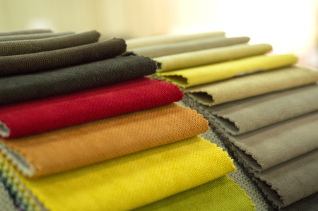 Catalogue of multicoloured cloth from matting fabric texture background.の写真素材