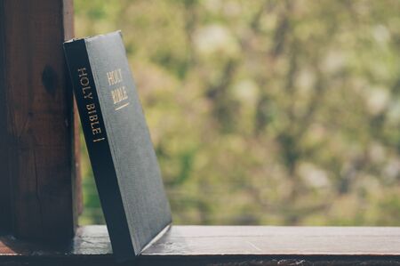 The Holy Bible. Reading the bible.  Concept for faith, spirituality and religion.の写真素材