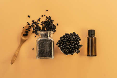 Elderberry syrup and dried elderberry. Immunity boosting for flu season. Elder, black elder.