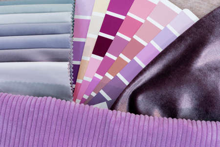 Multi Color guide palette with fabric samples. Repair conceptの写真素材