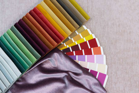 Multi Color guide palette with fabric samples. Repair conceptの写真素材