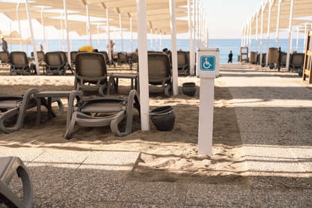 The sign for the disabled there are places for people with disabilities.の写真素材