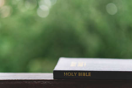 The Holy Bible. Reading the bible. Concept for faithの写真素材