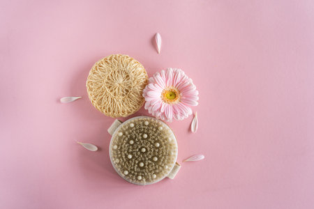 Anti-cellulite cosmetic products. Natural body scrub, peeling, spa products, beauty conceptの写真素材