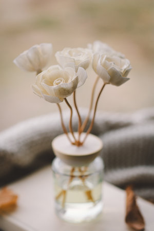 Cozy indoor setting with a Incense sticks for the homeの写真素材