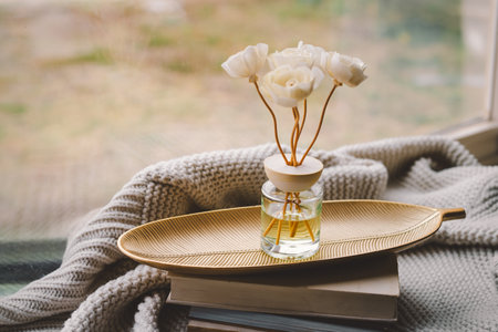 Cozy indoor setting with a Incense sticks for the homeの写真素材