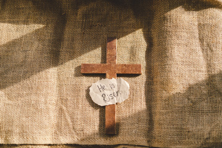 He is Risen. The cross as a sign of resurrection.の写真素材