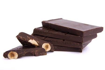 chocolate pyramide on isolated backgroundの写真素材