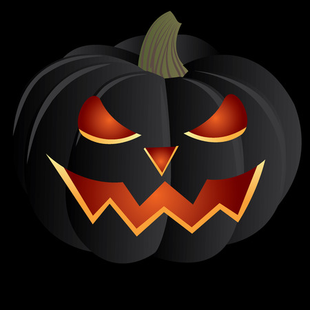 One black pumpkin for halloweenのイラスト素材