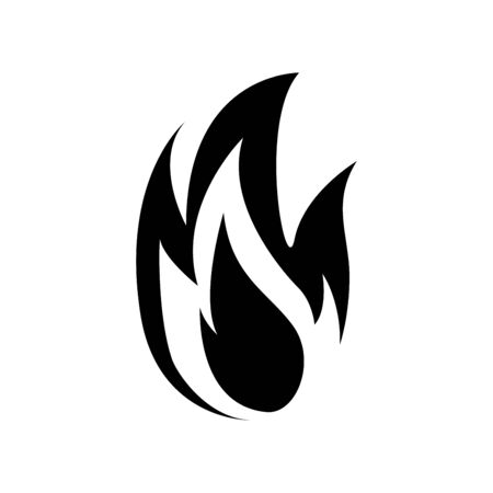 Fire flame icon isolated on white background.のイラスト素材
