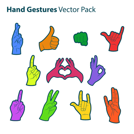 Hand gesture icon set.のイラスト素材