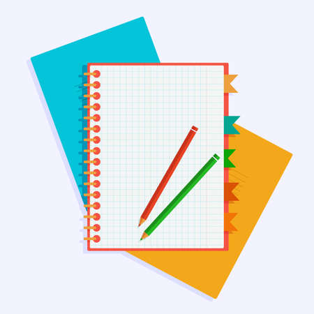 Flat vector illustration: notepad, sheet of paper with place for text.のイラスト素材