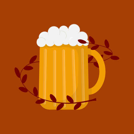 Vector illustration: mug with beer. Craft beer, design for posterのイラスト素材