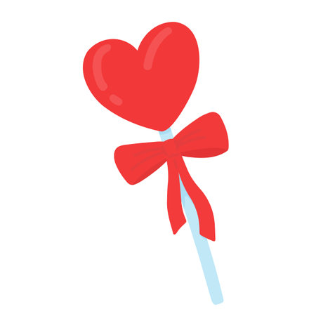 Vector illustration: heart shaped candy cane. Valentines day illustration in hand drow style.のイラスト素材