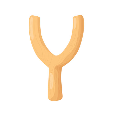 Wooden slingshot. Illustration isolated on white background.のイラスト素材