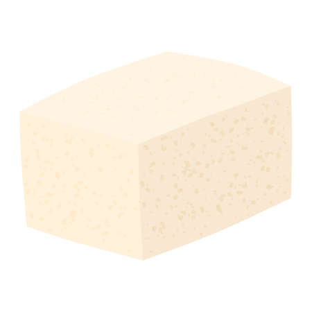 Tofu cheese. Soy cheese illustration isolated on white background. Vector illustrationのイラスト素材