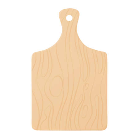 Wooden cutting board with a handle. Isolated illustration on a white background. Vector illustrationのイラスト素材