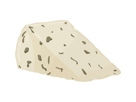 Dorblu cheese block. Farm market product for label, poster, icon, packaging.のイラスト素材