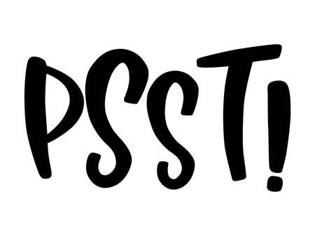 Psst word. Comic lettering. Text sound effects.のイラスト素材