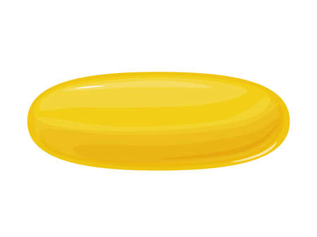 Fish oil capsules. Medicine pills with omega 3 vitamin.のイラスト素材