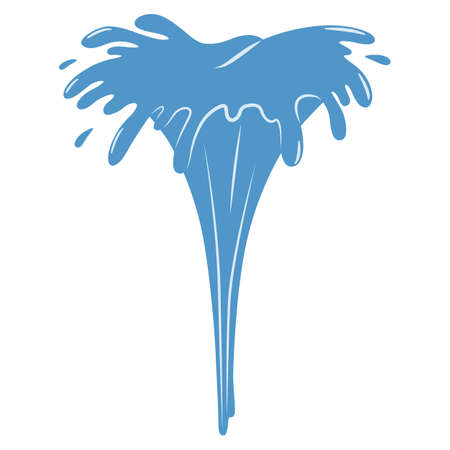 Water splash and spray. Aqua. Blue waves. Cartoon tears. Isolated raindrop or sweat, wet droplets of dew shapes.のイラスト素材