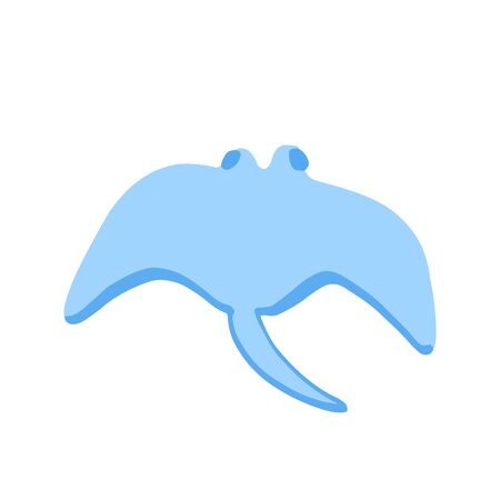 Sweet sea animal in flat style isolated on white background. Vector cool ocean animal illustration for nursery t shirt, kids apparel, party and baby shower invitation. Simple summer child design.のイラスト素材