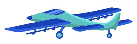 Sign airplane 3d in hand drawn cartoon style isolated on white background. Agricultural aircraft vector flat colored stock illustration. Icons for kids playing, t shirt print.のイラスト素材