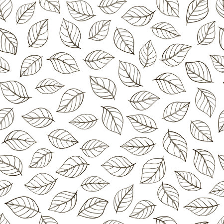 Seamless pattern with leaves. Vector illustration. Hand drawn sketch.のイラスト素材