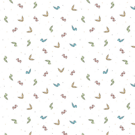 Seamless pattern with bunny ears. Hand drawn vector illustration.のイラスト素材