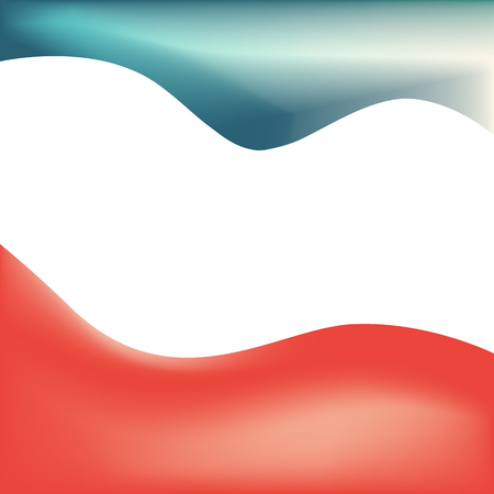 Vibrant gradient mesh vector background. Blue and red waves with an empty space between.のイラスト素材