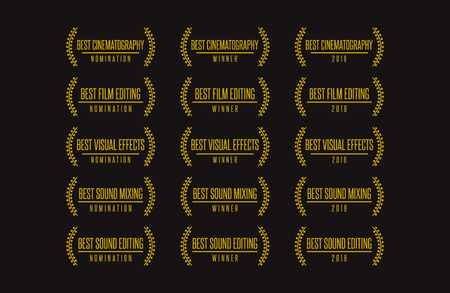Movie award technical nomination winner best cinematographyのイラスト素材