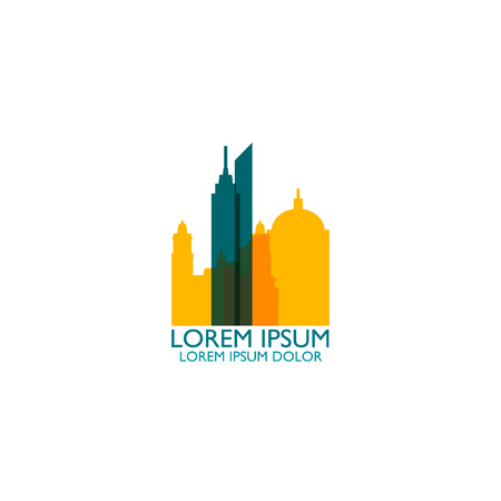 Mexico city modern panorama skyline silhouette vector icon logoのイラスト素材