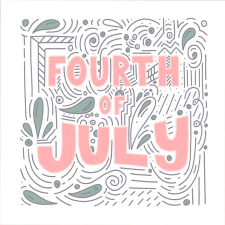 Lettering , which is dedicated to America, Independence Day, and 4 July.のイラスト素材