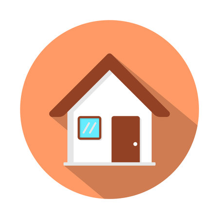 Home Flat Icon. Pixel Perfect. For Mobile and Web. House icon, Home sign. Isolated on white background. Vector illustration.のイラスト素材