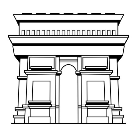 Simpang Lima Gumul Monument, Kediri, East Java, Indonesia. Vector illustration editable and scalable eps file, isolated on white. A monument similar to the French Arc de Triomphe.のイラスト素材