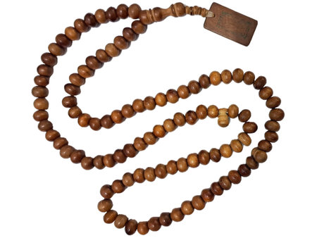 Wooden Prayer Beads for Islam with Simple Design, Used for Counting Prayers and Reflective Meditationの写真素材