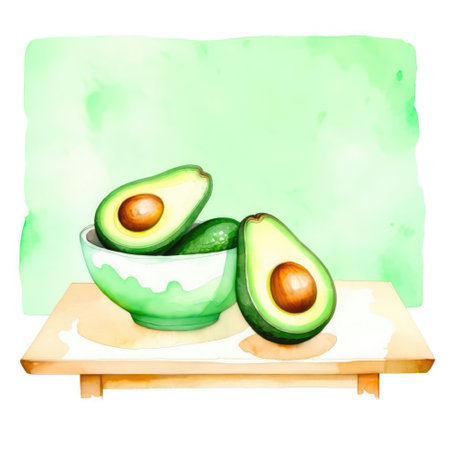 A vibrant depiction of this beloved fruit, perfect for food-themed designs.Capturing the essence of health and nutrition in watercolor strokes.の素材