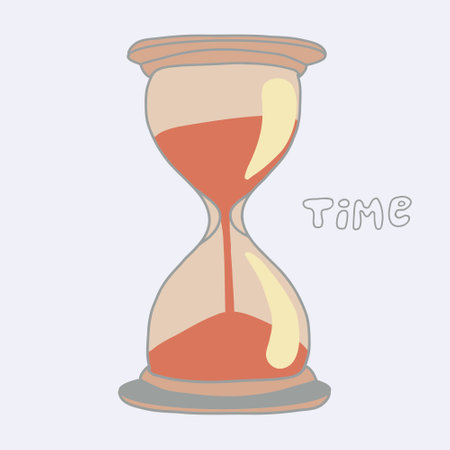An artistic representation of an hourglass symbolizing the passage of time with flowing sand in a minimalist styleのイラスト素材