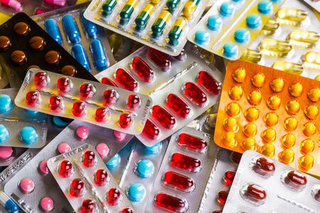 Variety of medicines and drugsの写真素材