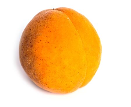 Ripe apricots on a white background.の写真素材