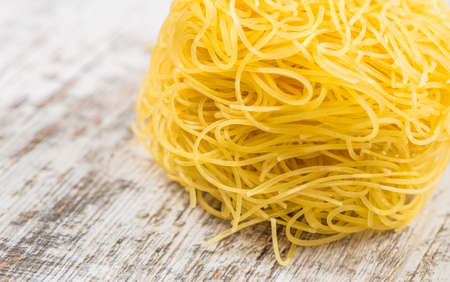 Italian Pasta raw food, background or texture close up.の写真素材