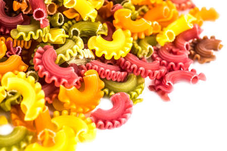 Italian Pasta raw food, background or texture close up.の写真素材