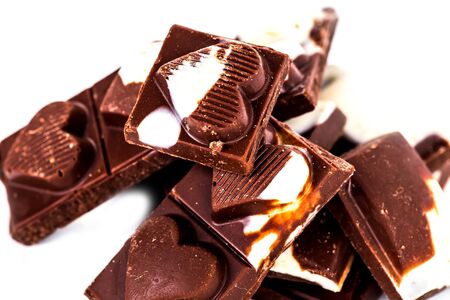 Chocolate on a white background.の写真素材