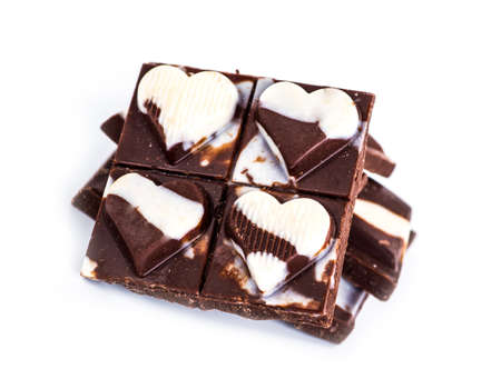 Chocolate on a white background.