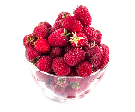 Ripe raspberry with leaf